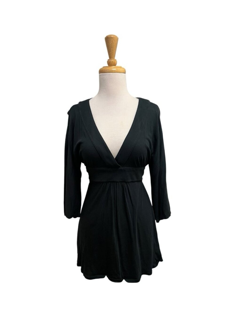 Y2K Vintage Juicy Couture Babydoll Top Size P (Xs) Black Tie Back